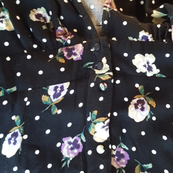 ☆LAST CHANCE☆ Black Polka Dot Floral Dress - Picture 3 of 4
